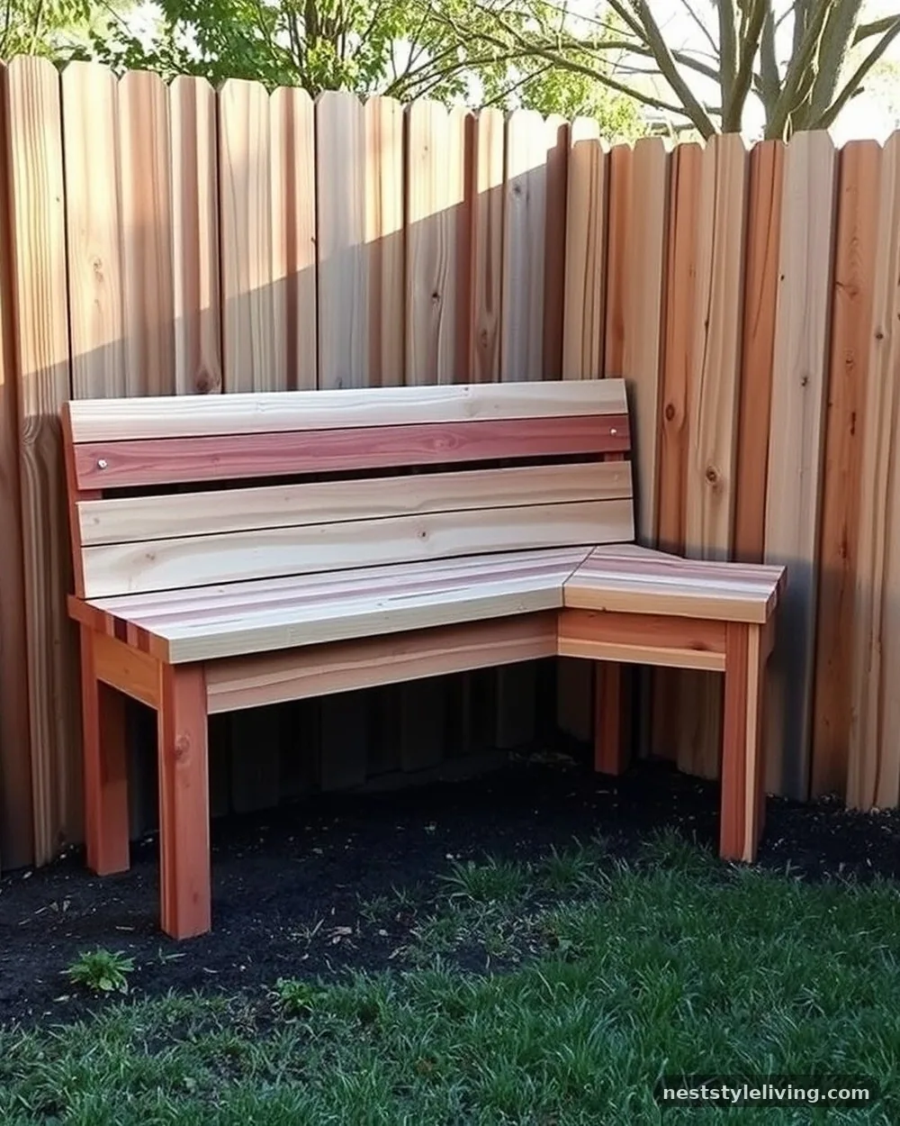 Built-in Cedar Bench Seating - 22 Backyard Corner Ideas for a Cozy Outdoor Retreat