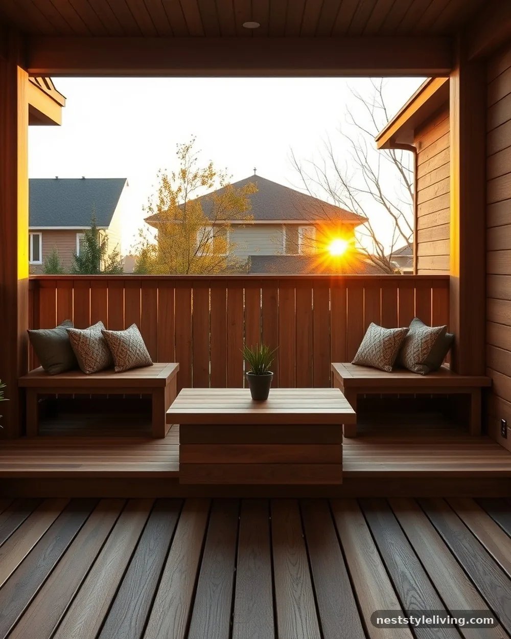 Built-in Cedar Bench Seating - 24 Deck Ideas to Create a Beautiful Intentional Space