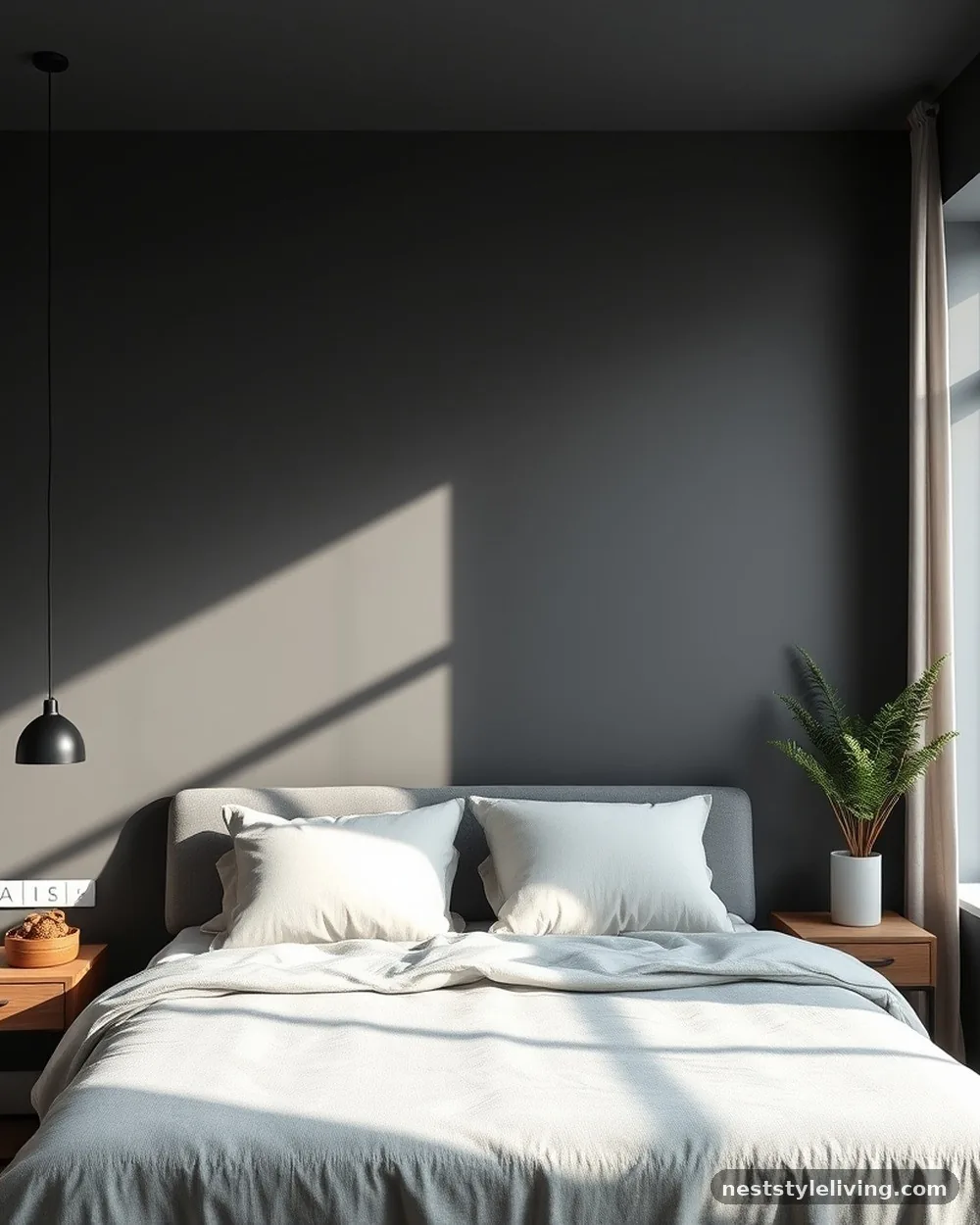Charcoal Matte Wall Paint - 19 Dark Elegant Bedroom Ideas That Feel Cozy and Calm