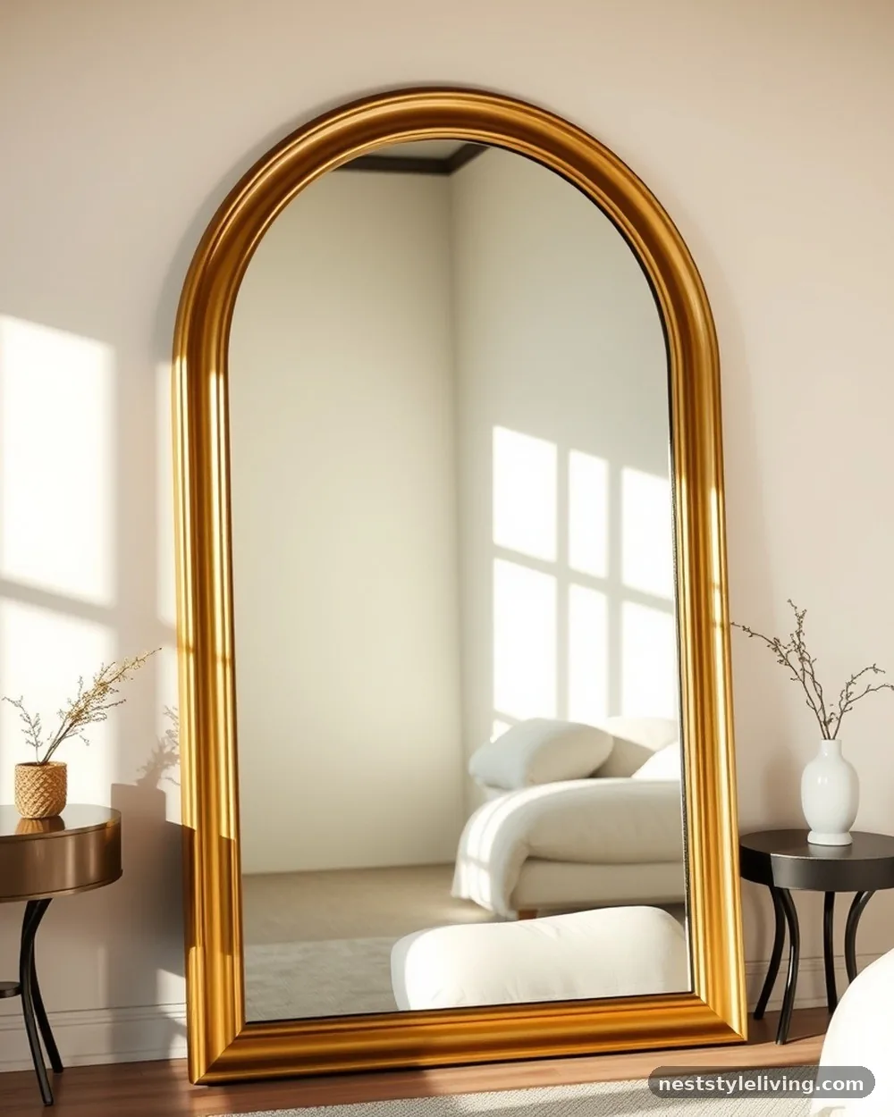 Floor-to-Ceiling Arch Mirrors - 19 Glam Room Ideas for a Stylish Luxe Feel