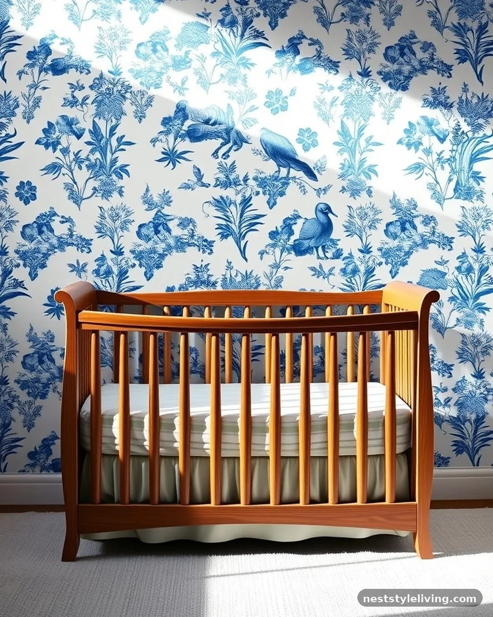 Toile de Jouy Wallpaper - 24 French Inspired Nursery Ideas With Timeless Charm