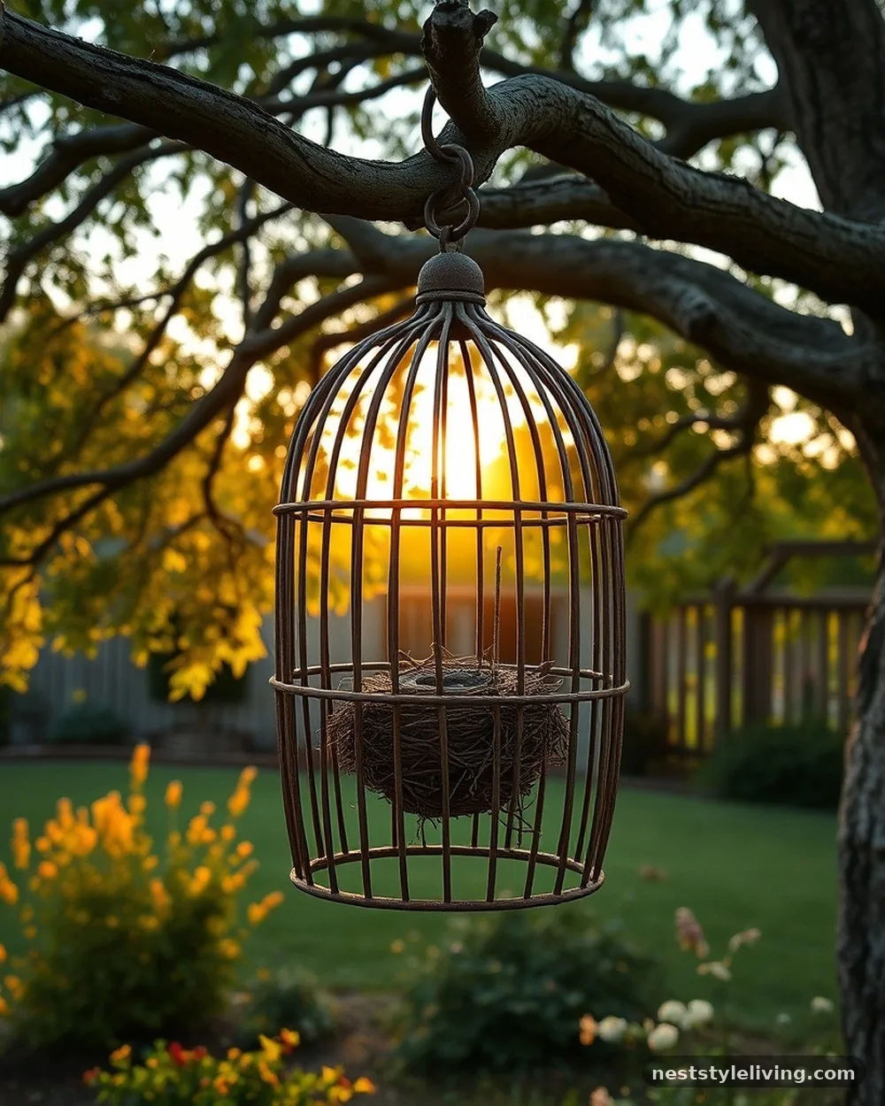 Weathered Iron Birdcages - 21 Vintage Garden Decor Ideas With Storybook Charm