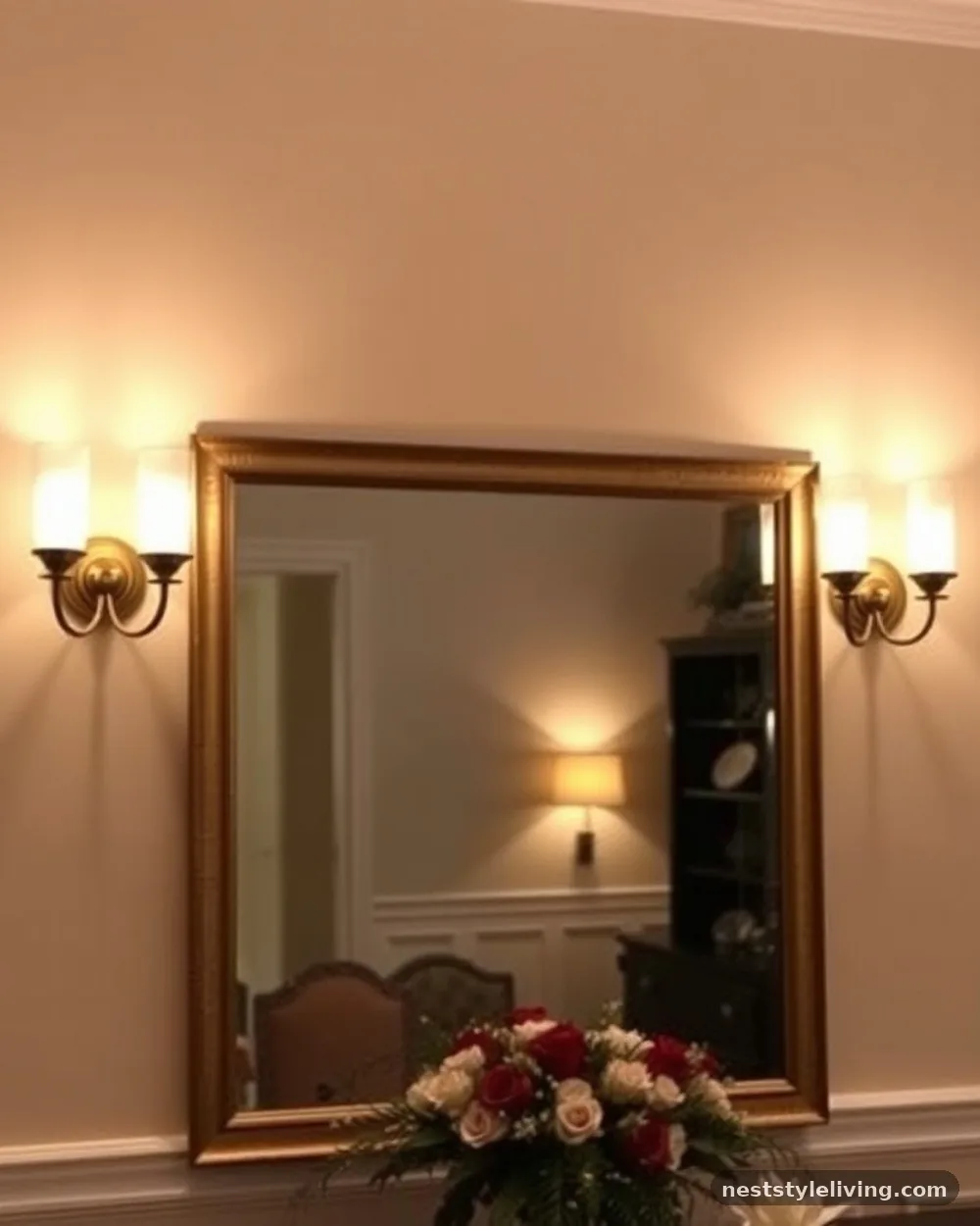 Antique Brass Wall Sconces - 12 Elegant Dining Room Ideas That Feel Warm and Timeless
