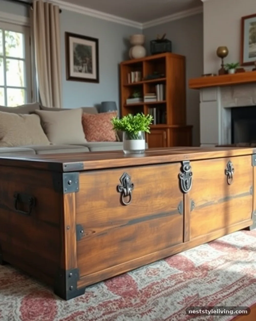 Antique Wooden Coffee Tables - 14 Cozy Cottagecore Living Room Ideas to Try at Home