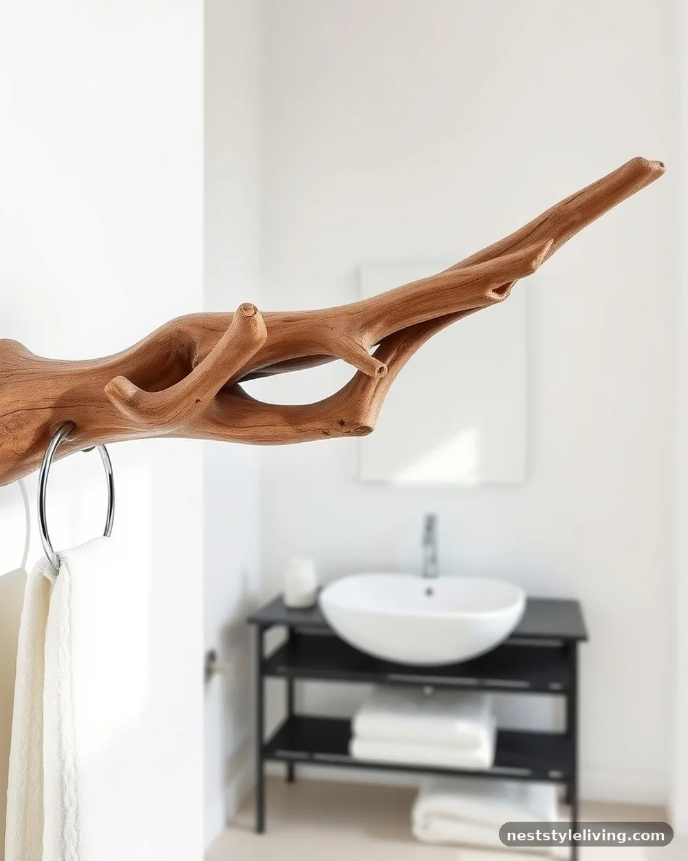 Branch-Based Towel Rails - 13 Japandi Bathroom Ideas That Make Relaxing Feel Luxe