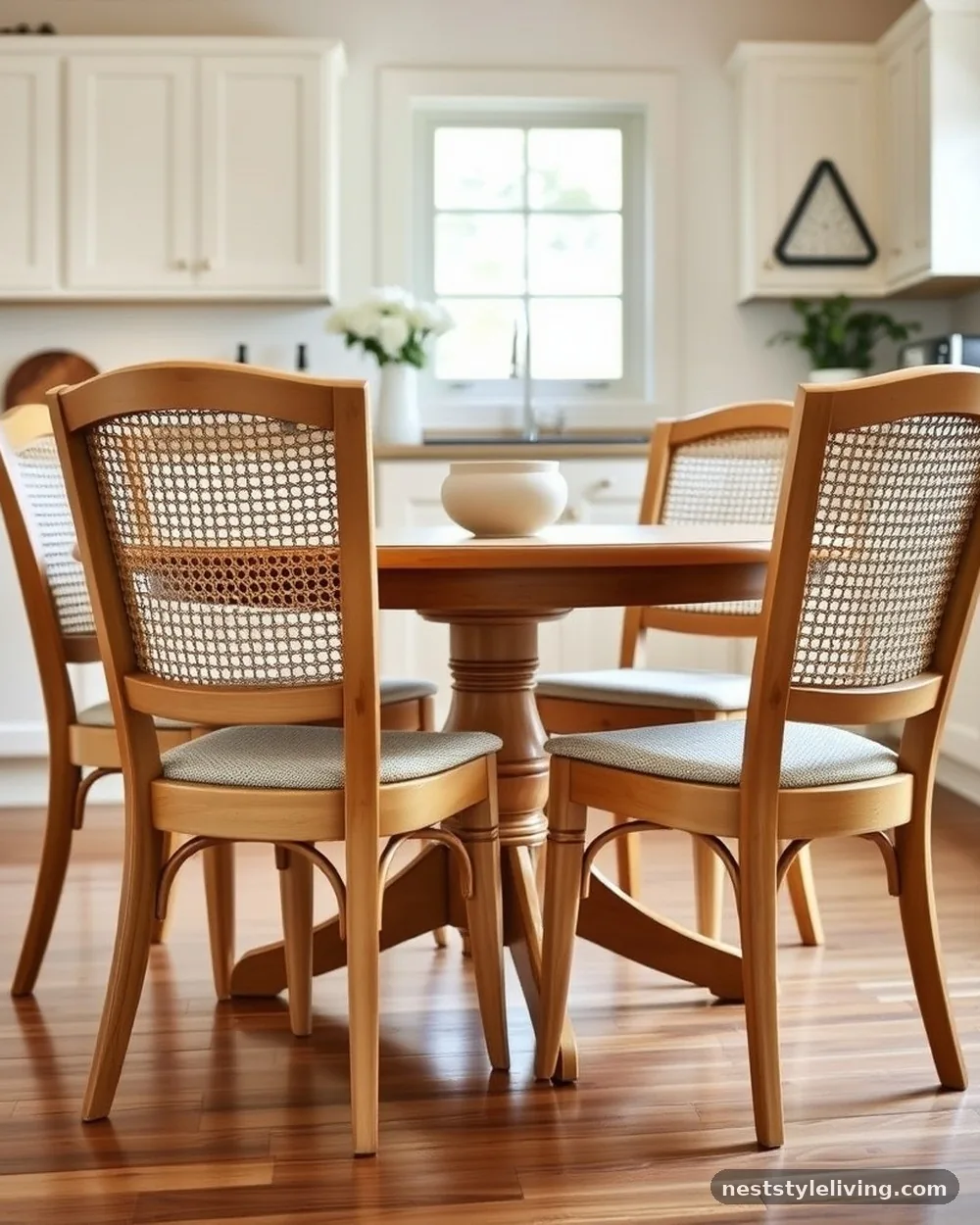 Cane-Back Dining Chairs - 15 Mid Century Modern Apartment Ideas With Character