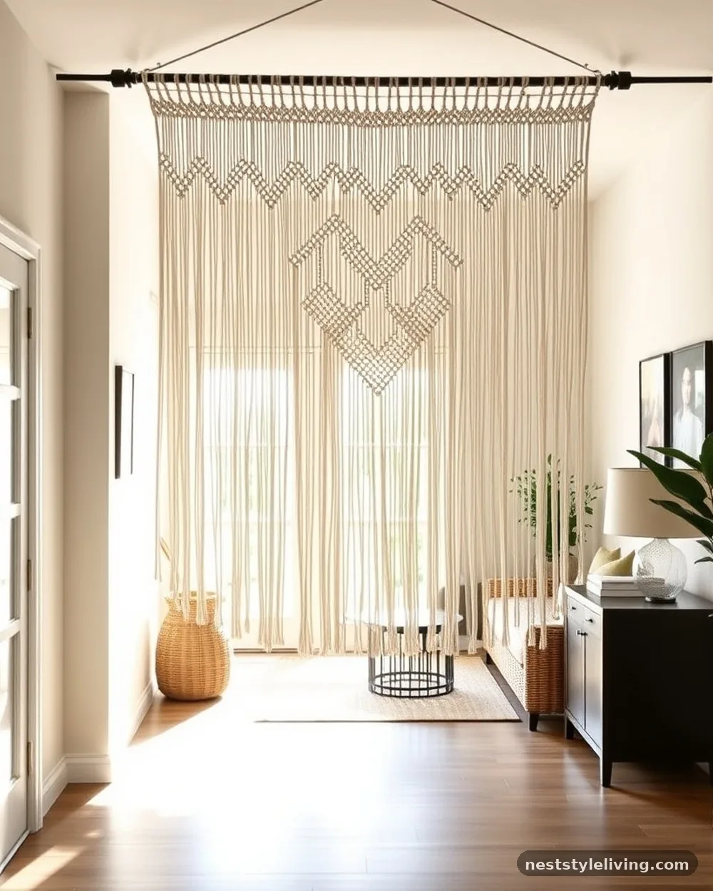 Hanging Macramé or Textile Tapestry - 22 Entryway Divider Ideas for a Stylish Modern Home