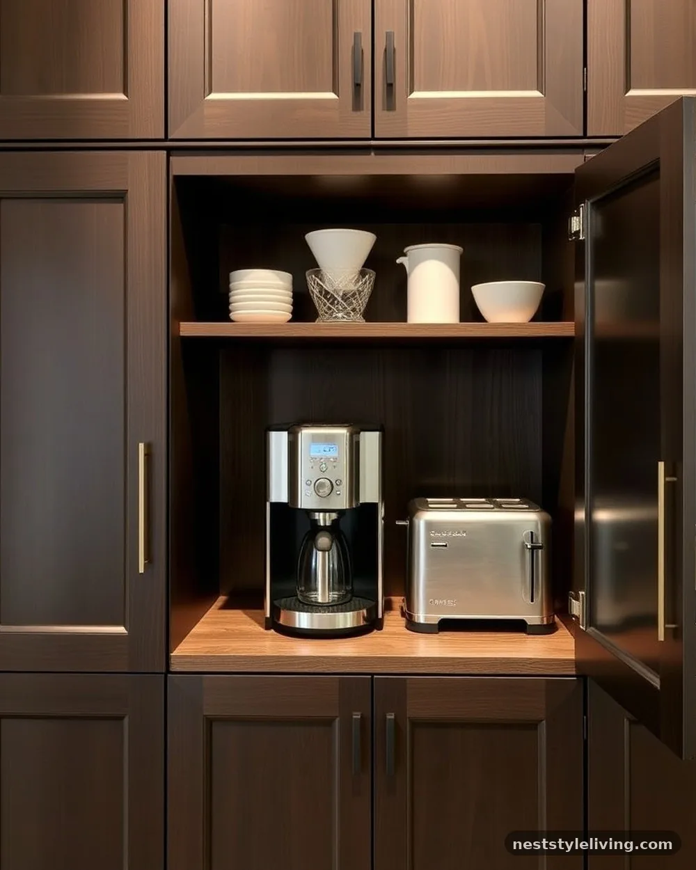 Hidden Appliance Garage - 20 Japandi Kitchen Ideas for a Calm, Modern Kitchen