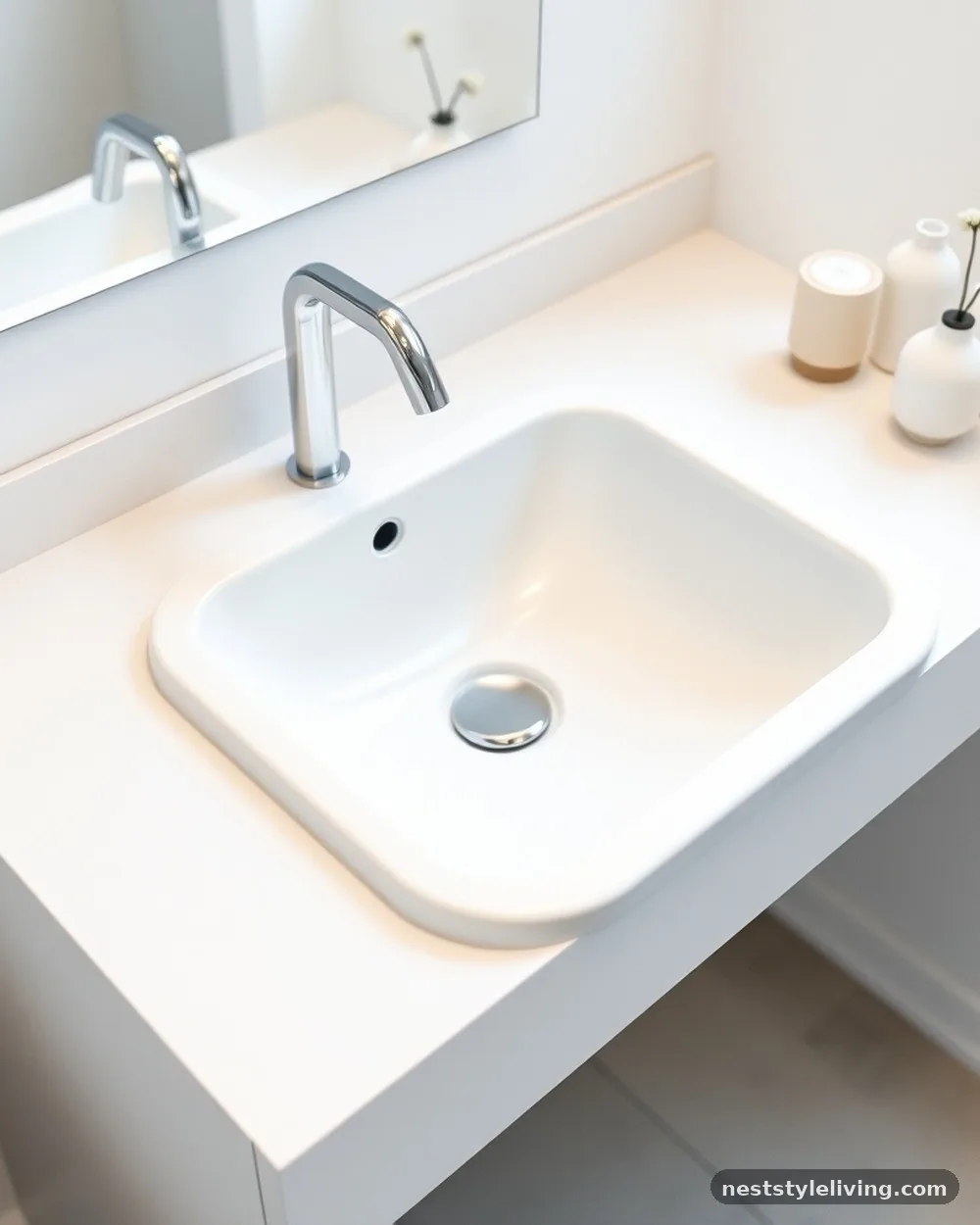 Integrated Ceramic Sinks - 14 Mid Century Modern Bathroom Ideas With Retro Charm