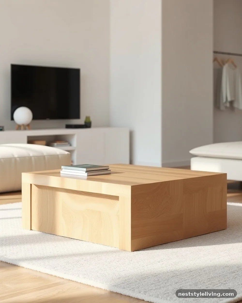 Stone and Timber Coffee Tables - 14 Japandi Living Room Ideas for a Calm, Modern Look