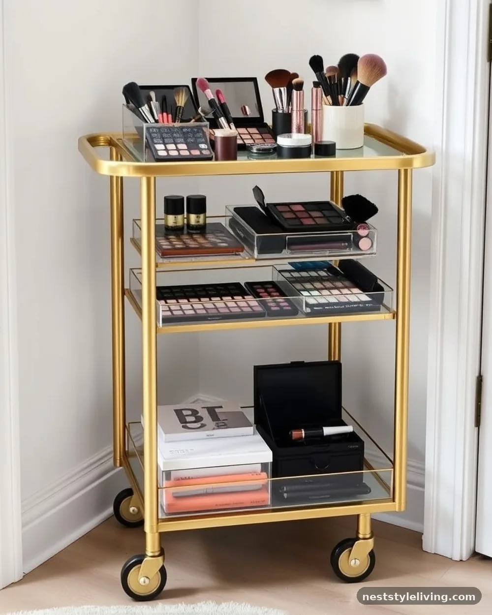 Tiered Makeup Storage Carts - 19 Glam Room Ideas for a Stylish Luxe Feel