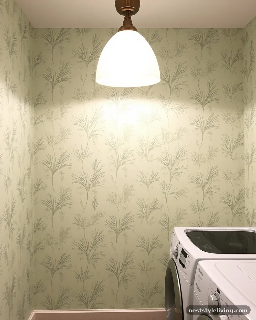 Celadon Green Wallpaper - 15 Green Laundry Room Ideas for a Fresh Stylish Home