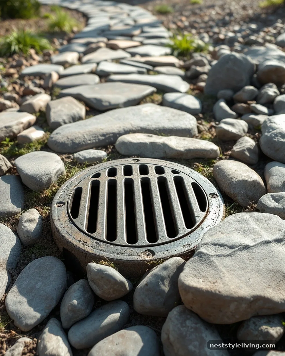 Decorative Dry Well Covers - 16 River Rock Landscaping Ideas for a Polished Yard
