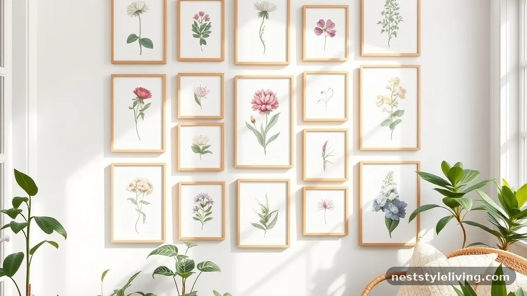 Gallery Wall of Botanical Prints - 18 Sunroom Designs That Make Your Home Feel More Inviting