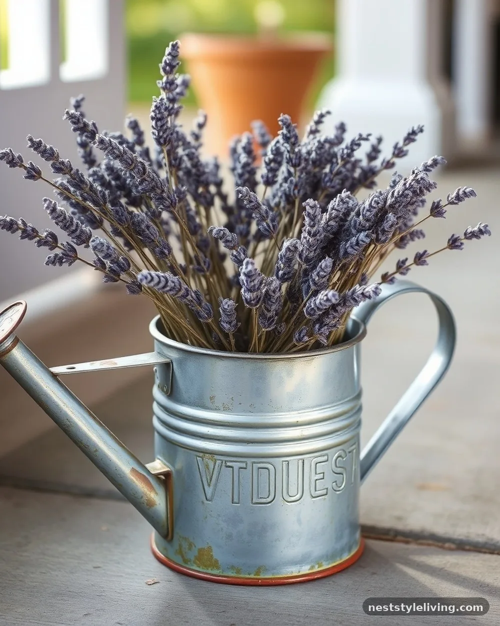 Galvanized Metal Watering Can Decor - 22 Easter Front Porch Ideas for a Fresh Spring Welcome
