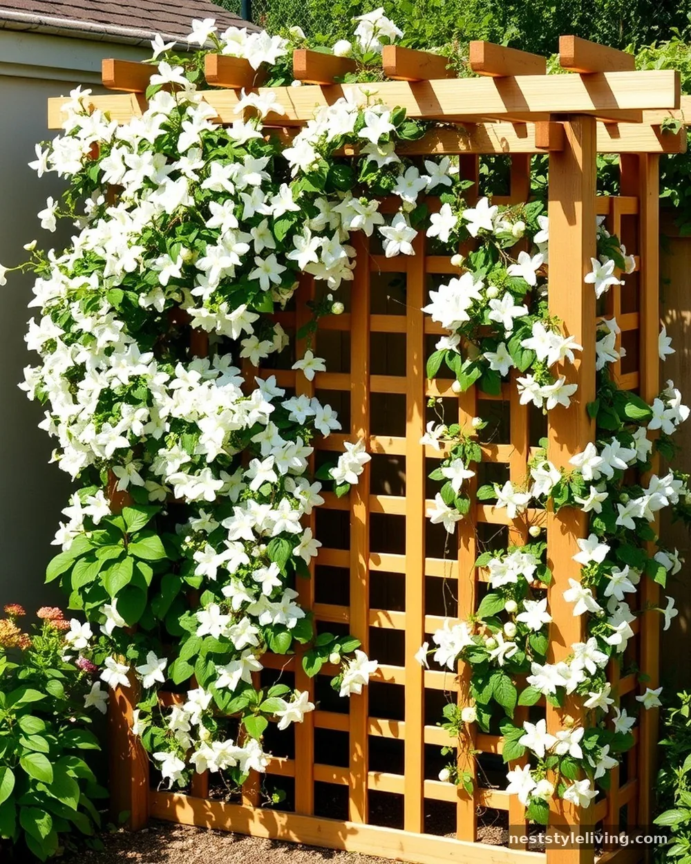 Privacy Trellis with Climbing Vines - 22 Backyard Corner Ideas for a Cozy Outdoor Retreat