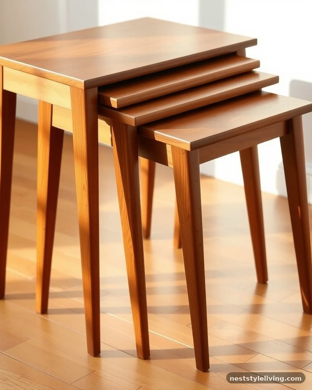 Teak Nesting Tables - 18 Mid Century Modern Living Room Ideas to Love Today