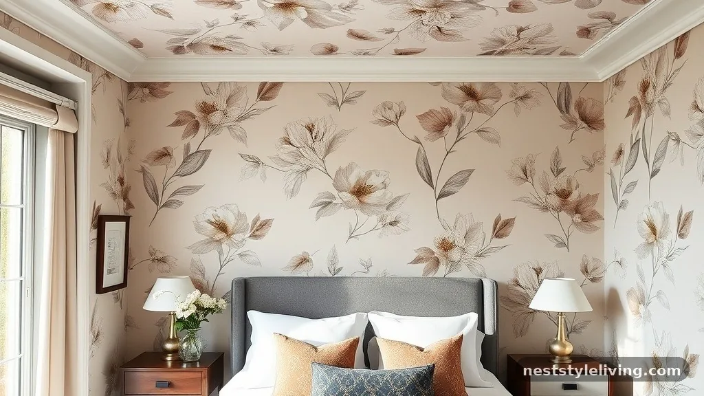Wallpapered Ceiling Statements - 14 Modern Ceiling Designs That Transform Any Room