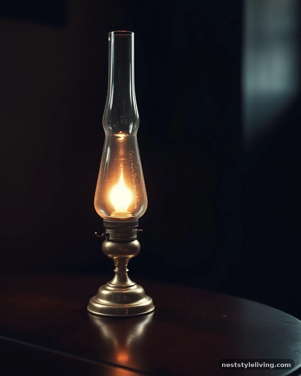 Antique Brass Oil Lamps - 17 Primitive Living Room Ideas With Warm Rustic Charm