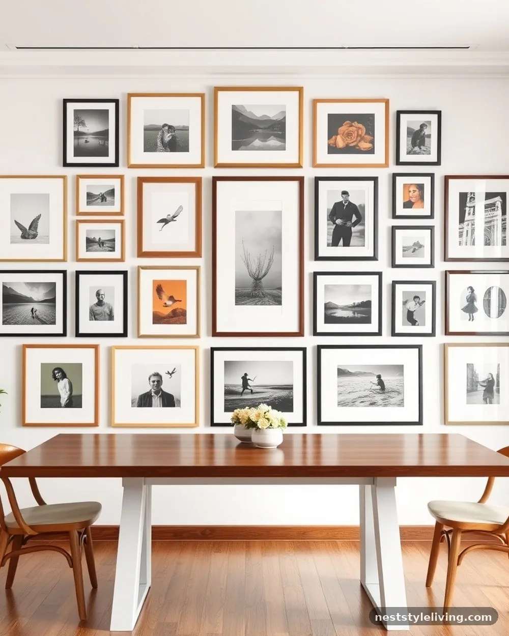 Gallery Wall of Art - 16 Open Plan Dining Area Ideas for a Stylish Home