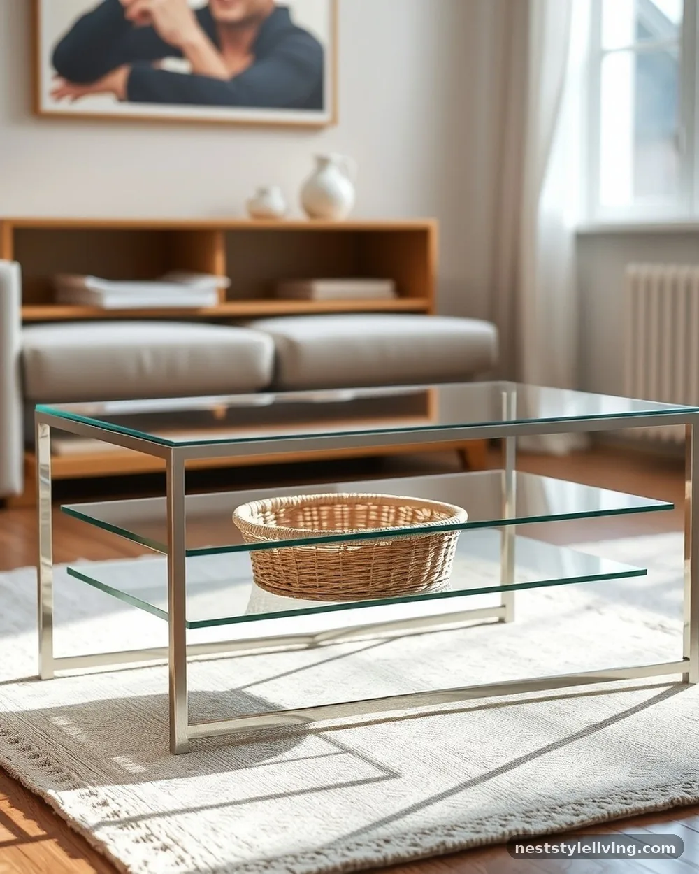 Glass-Top Coffee Tables - 23 Single Wide Trailer Living Room Ideas That Feel Cozy