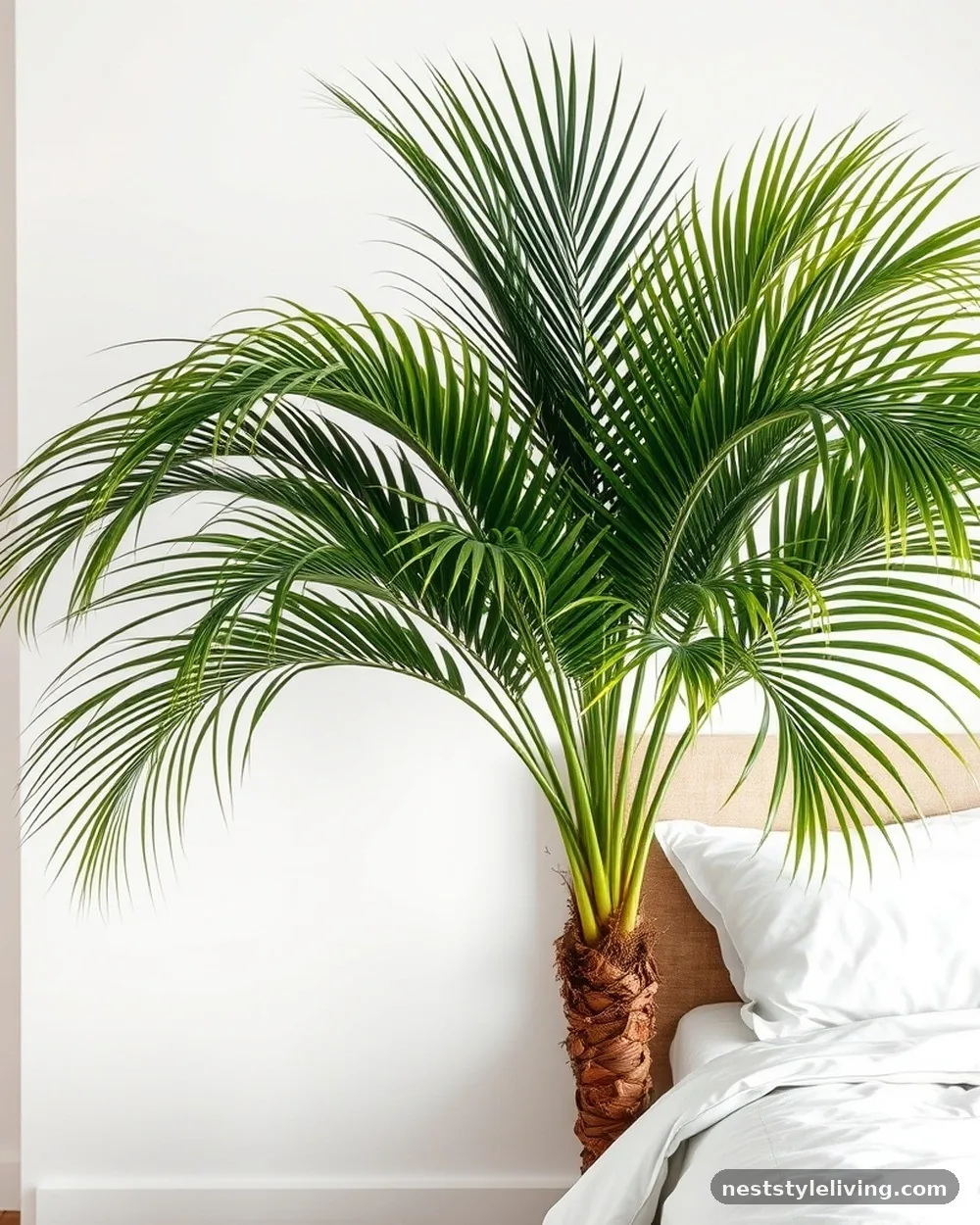Large Palms for Tropical Bedroom Retreats - 12 Rooms With Plants Ideas for a Fresh Natural Look