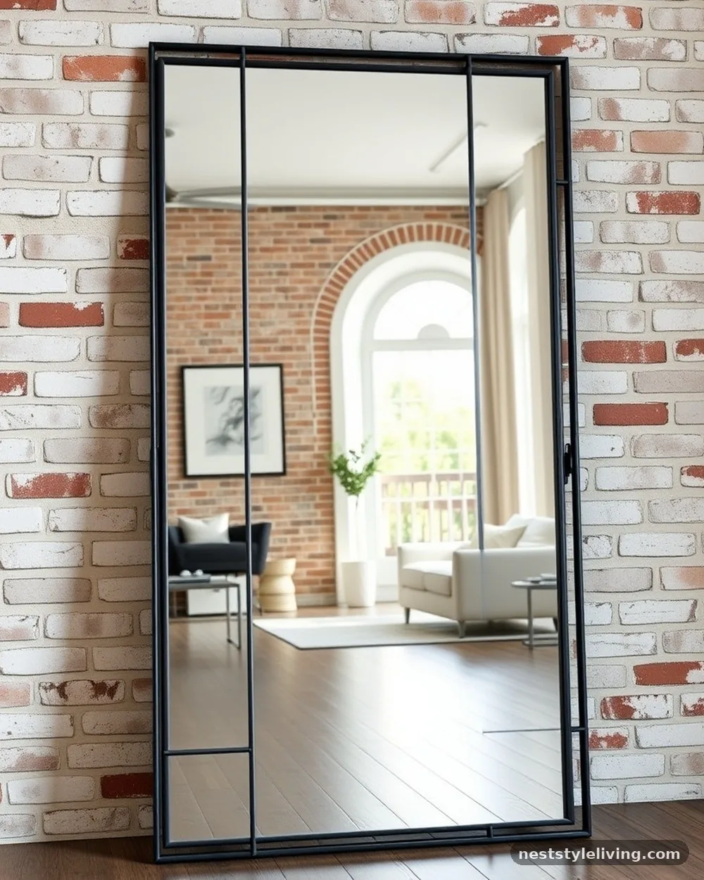 Large-Scale Floor Mirrors - 16 Industrial Farmhouse Ideas for a Bold Rustic Look