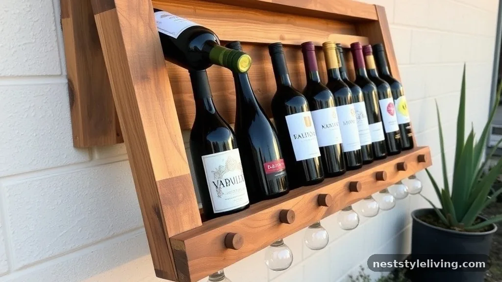 Wine Bottle Display Rack - 17 Outdoor Pallet Projects for a More Stylish Backyard