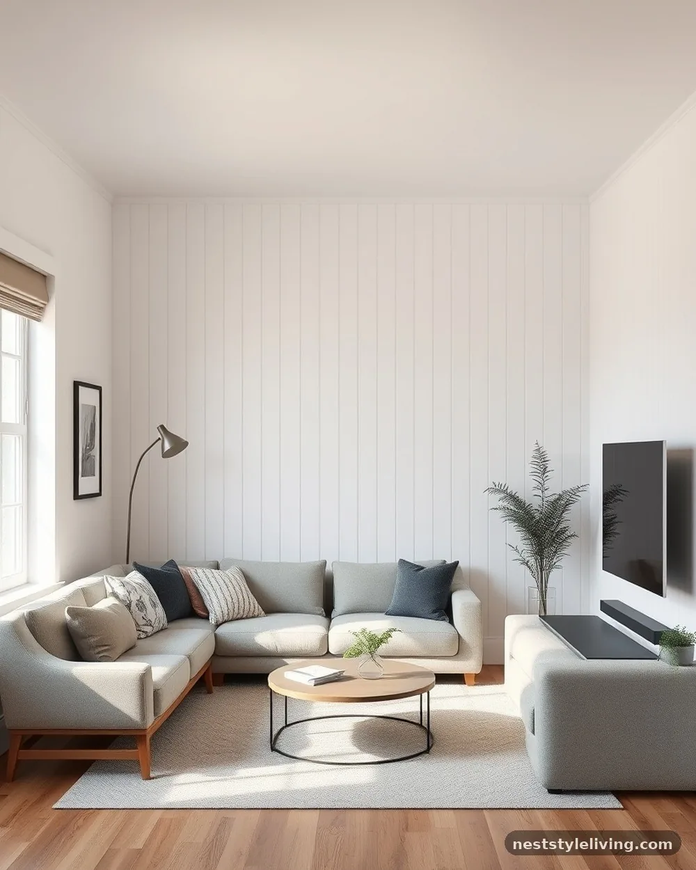 Accent Walls with Vertical Shiplap - 23 Single Wide Trailer Living Room Ideas That Feel Cozy