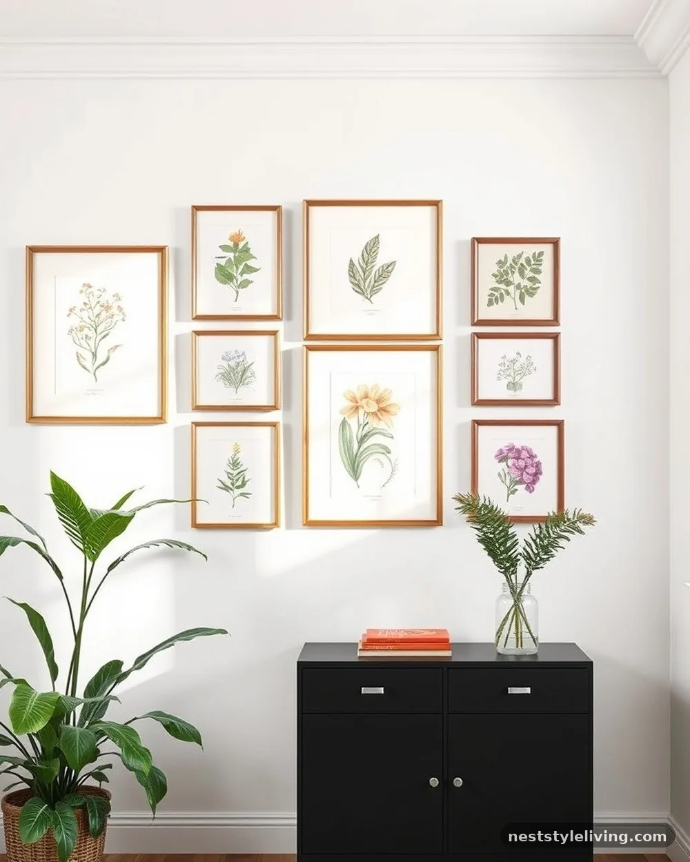 Botanical Prints and Gallery Walls - 17 Modern Farmhouse Living Room Ideas to Copy Now