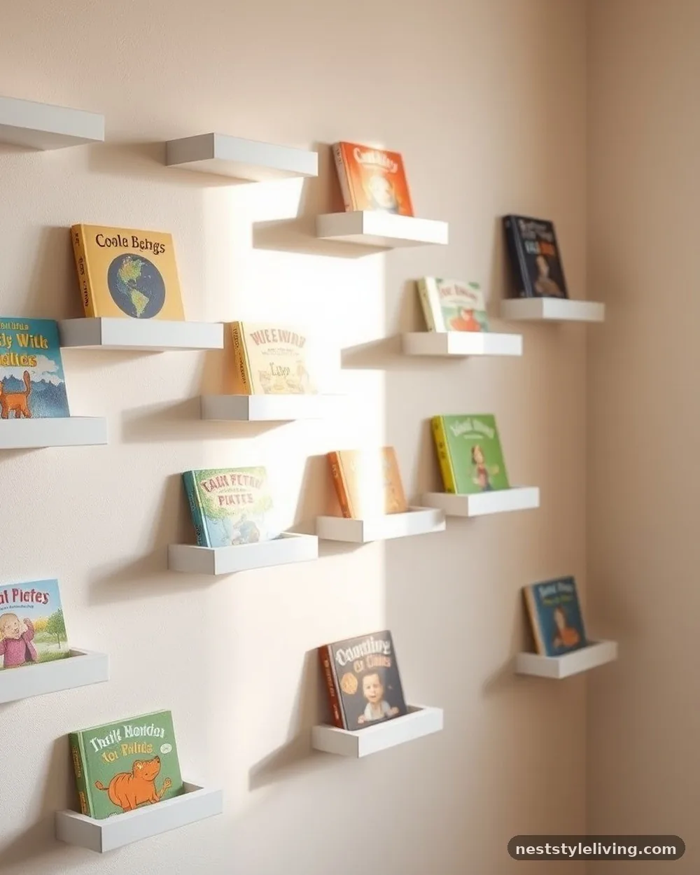 Floating Bookshelves for Cover-Forward Display - 18 Whimsical Kids Bedroom Ideas Full of Magic and Fun
