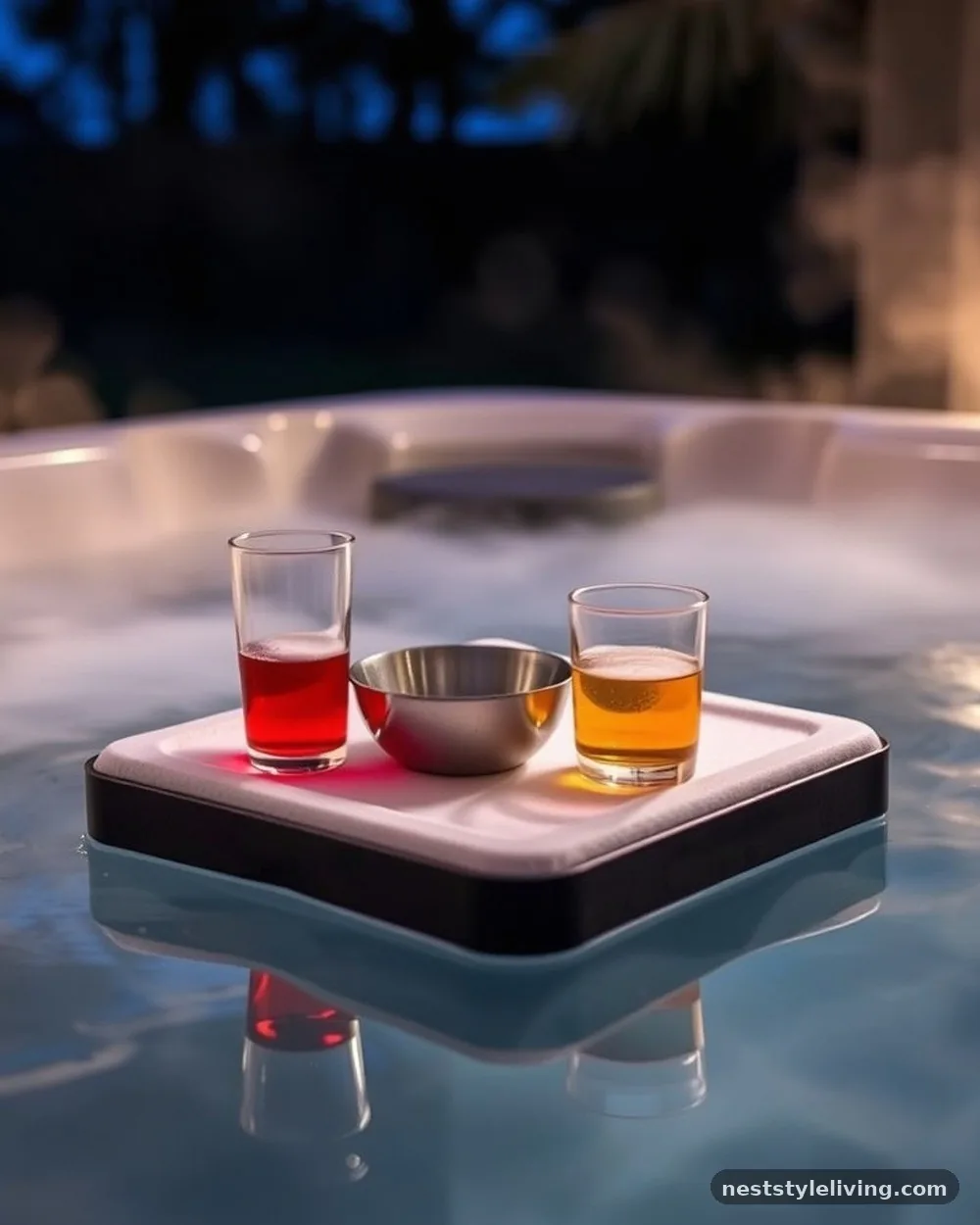 Floating Drink Trays - 21 Outdoor Jacuzzi Ideas for a Calm, Cozy Backyard