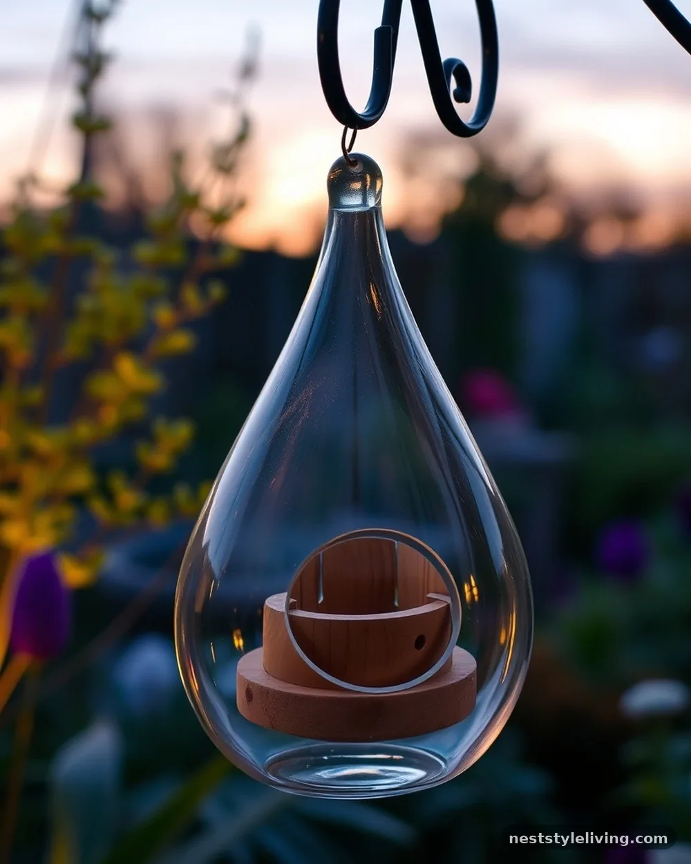 Floating Teardrop Glass Houses - 20 Birdhouse Ideas That Make Your Backyard Feel Special