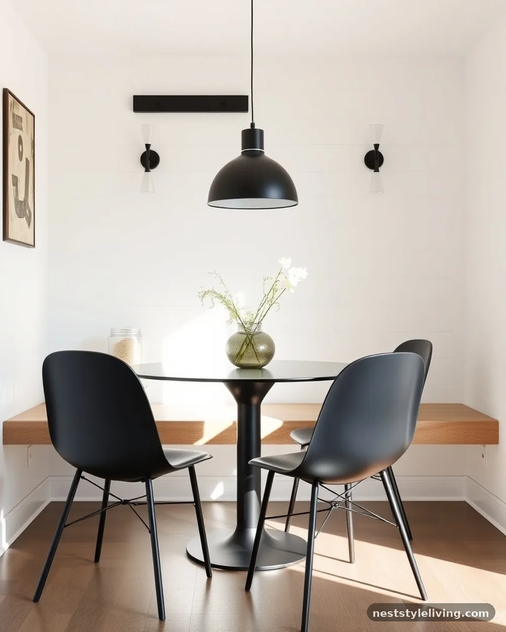 Matte Black Accents - 15 Dining Nook Ideas for a Cozy and Stylish Home