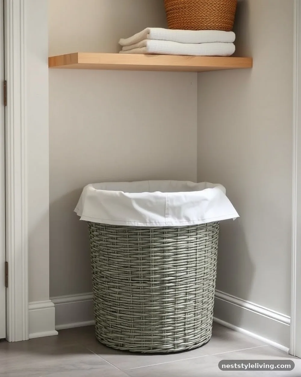 Sage Green Laundry Hamper - 15 Green Laundry Room Ideas for a Fresh Stylish Home