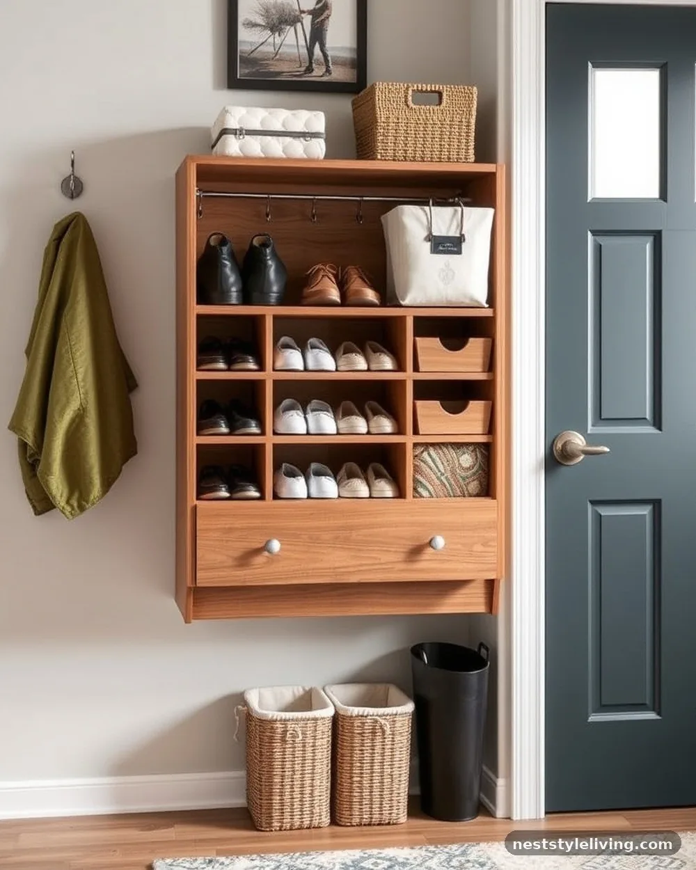 Hidden Shoe Cabinet - 24 Japandi Entryway Ideas That Feel Calm and Stylish