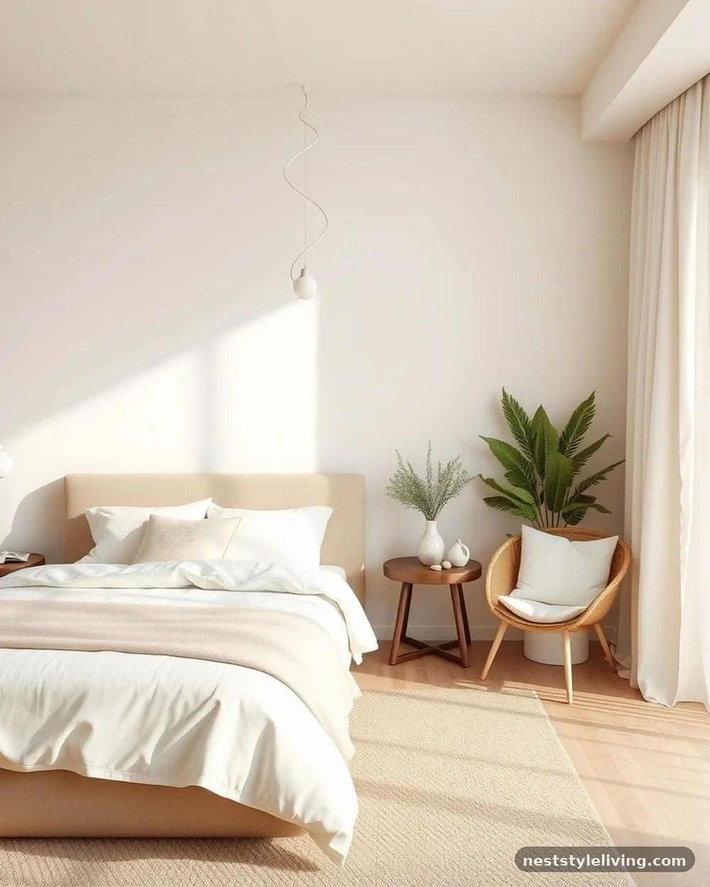 Muted, Monochromatic Color Palette - 21 Japandi Bedroom Ideas for a Calm, Modern Retreat