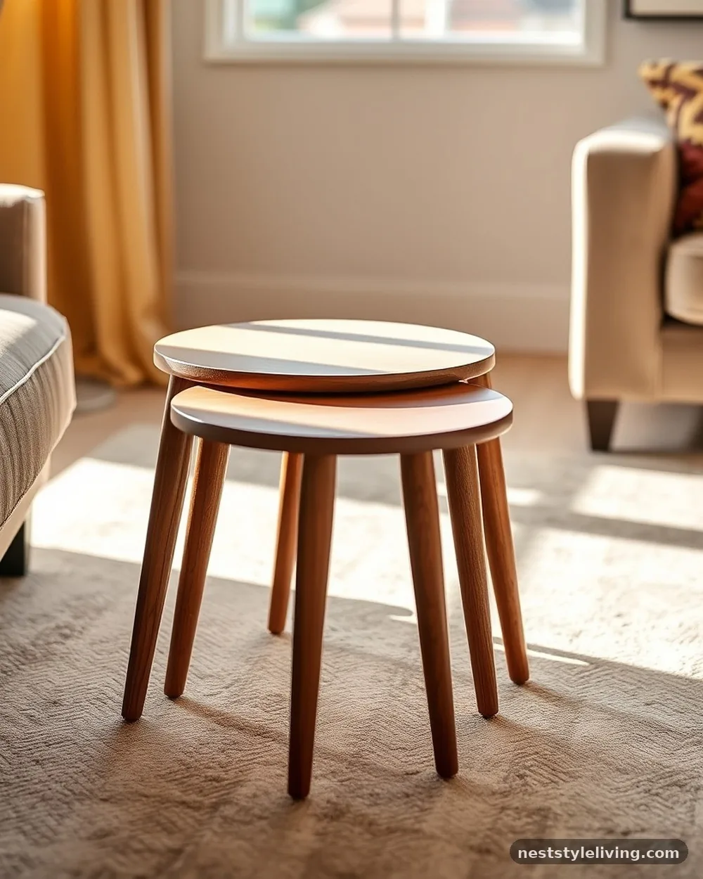 Nested Side Tables - 23 Single Wide Trailer Living Room Ideas That Feel Cozy