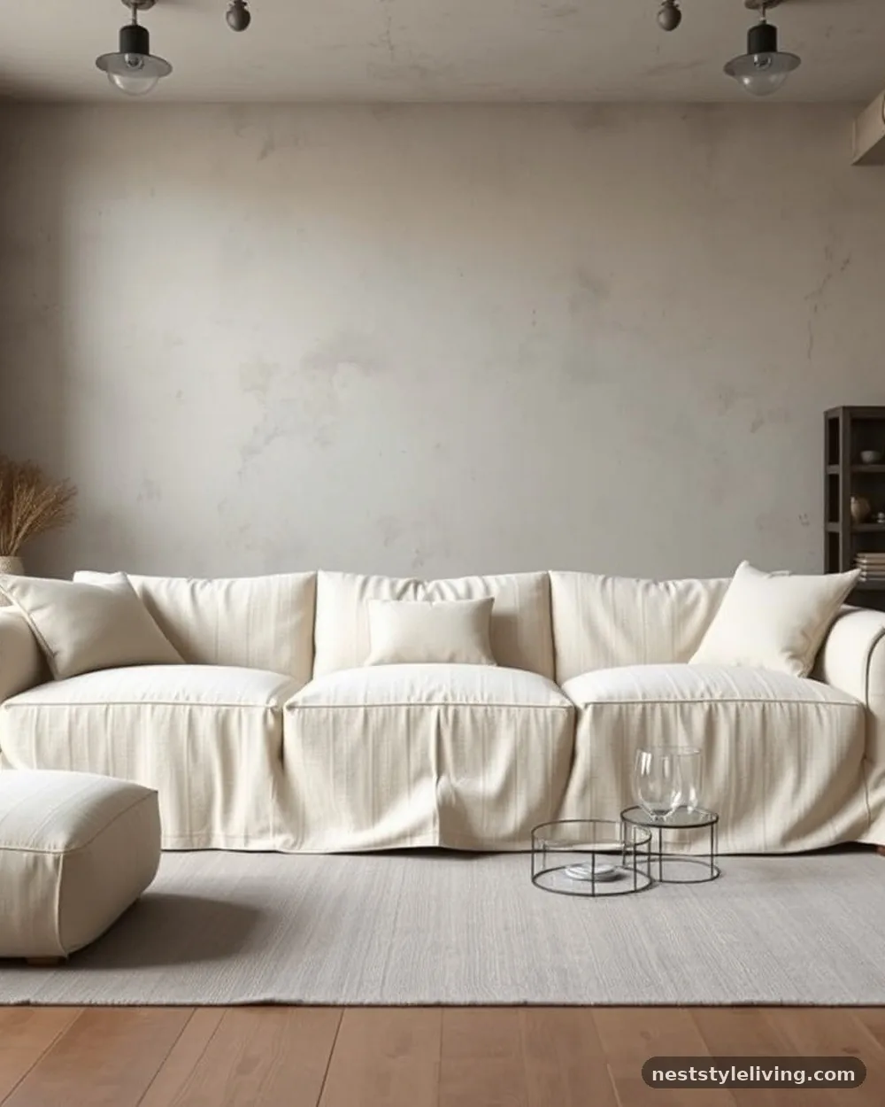 Neutral Linen Upholstery - 16 Industrial Farmhouse Ideas for a Bold Rustic Look