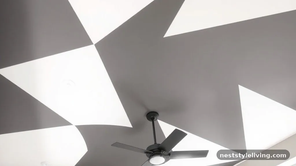 Painted Geometric Murals - 14 Modern Ceiling Designs That Transform Any Room