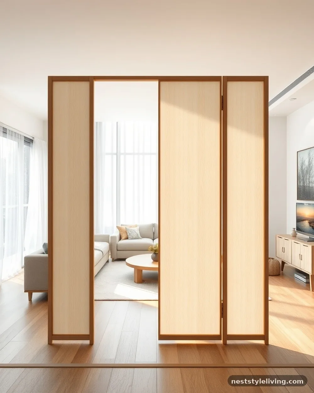 Paper and Wood Room Dividers - 14 Japandi Living Room Ideas for a Calm, Modern Look