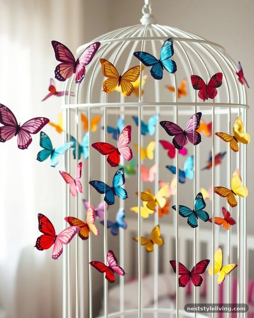 Paper Butterfly Installation - 17 Birdcage Decor Ideas for Charming Vintage Style