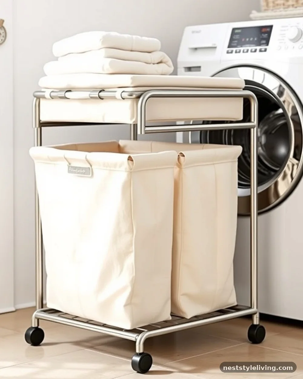 Rolling Laundry Sorters - 22 Small Laundry Room Ideas That Maximize Every Inch