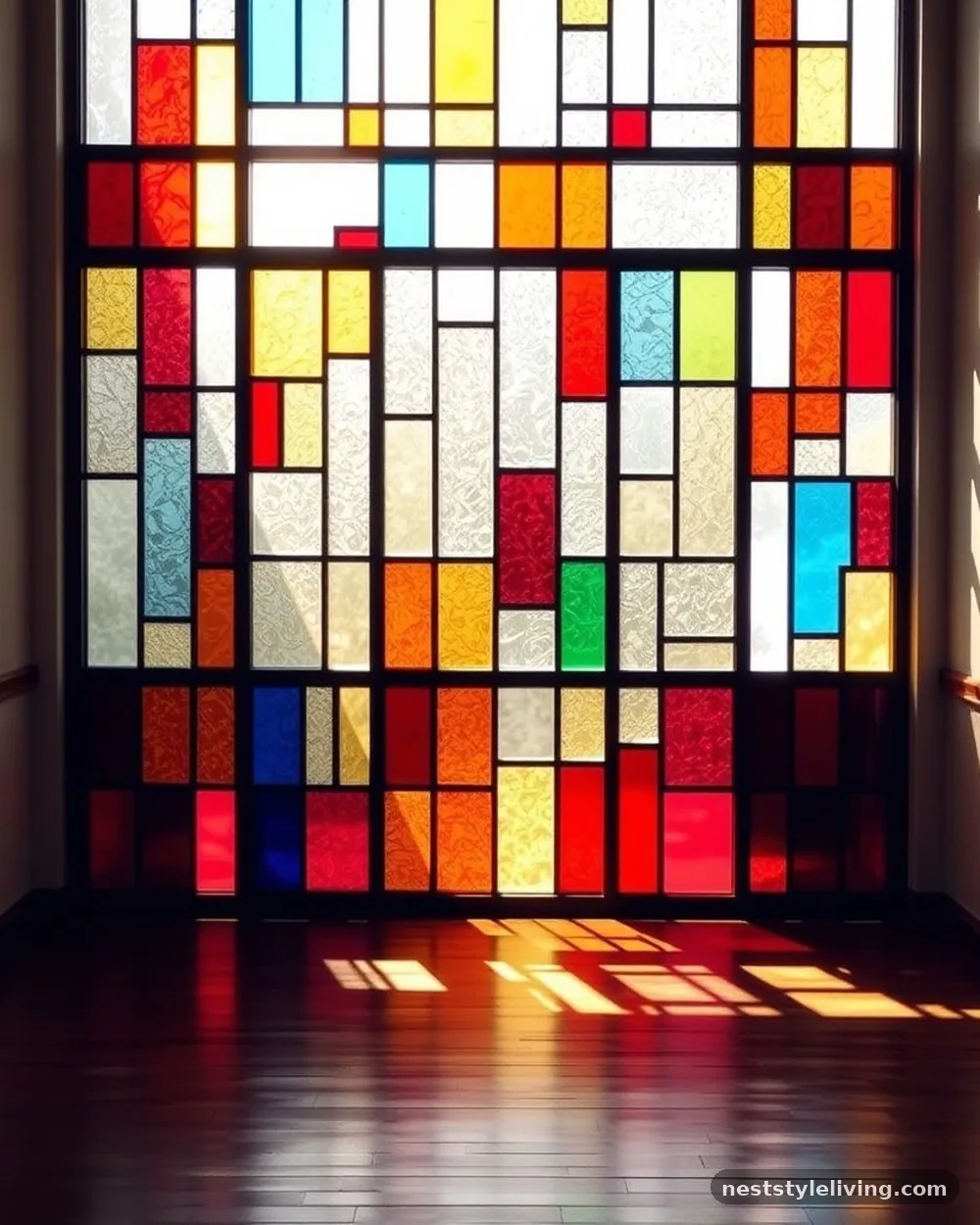 Stained Glass Geometric Screen - 22 Entryway Divider Ideas for a Stylish Modern Home