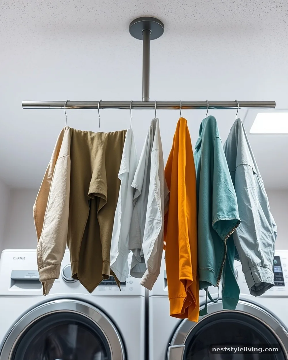 Ceiling-Mounted Drying Rods - 18 Mudroom Laundry Room Ideas That Make Life Easier