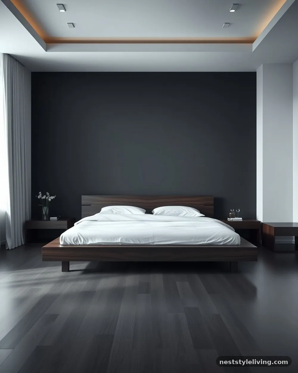 Low-Profile Platform Bed - 19 Dark Elegant Bedroom Ideas That Feel Cozy and Calm