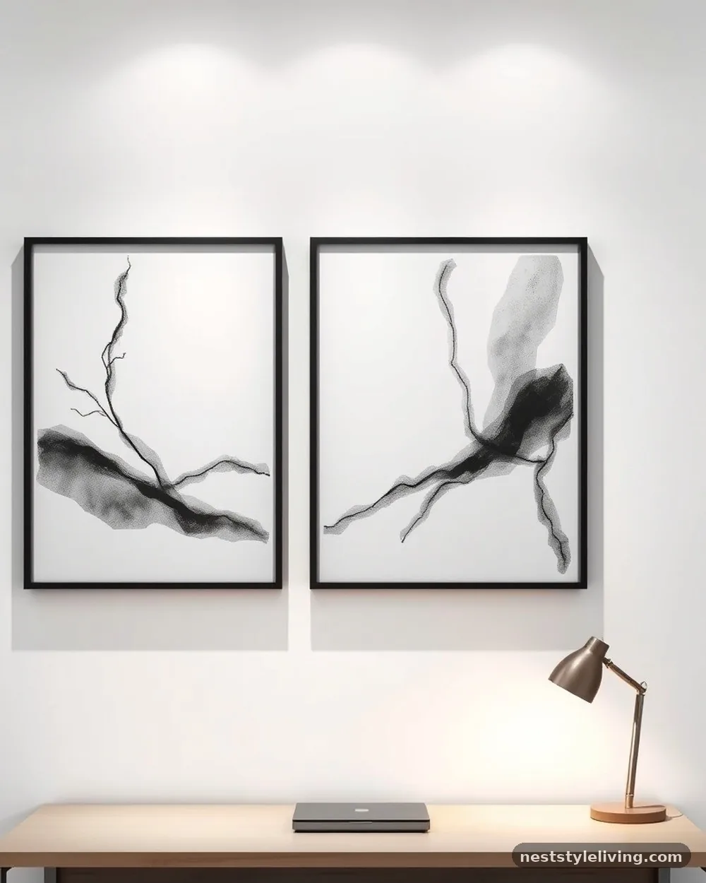 Minimalist Art Prints - 15 Home Office Design Ideas That Boost Focus and Style