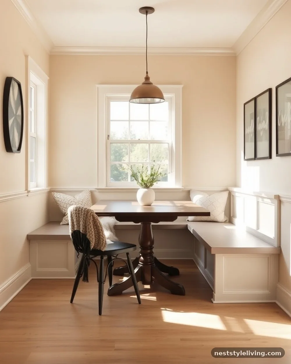 Neutral Monochromatic Palette - 15 Dining Nook Ideas for a Cozy and Stylish Home
