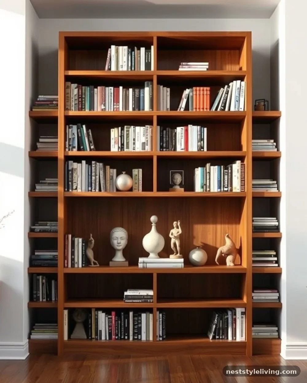 Teak or Walnut Bookshelves - 18 Mid Century Modern Living Room Ideas to Love Today