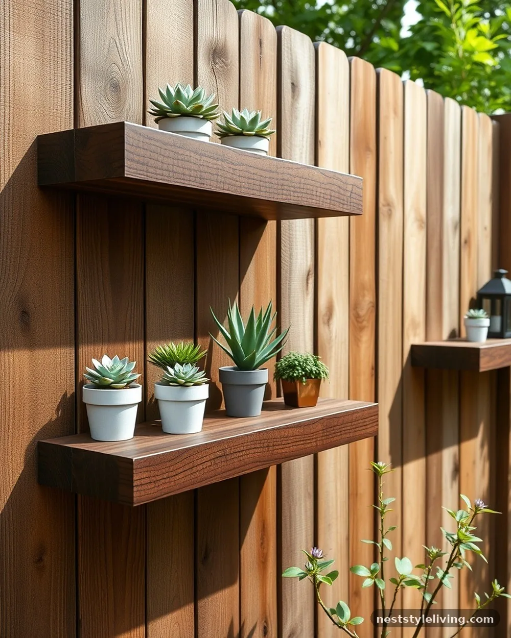 Floating Corner Shelves - 22 Backyard Corner Ideas for a Cozy Outdoor Retreat
